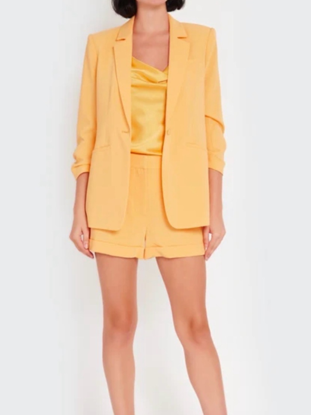 cinq a sept Orange Tailored Blazer and shorts set